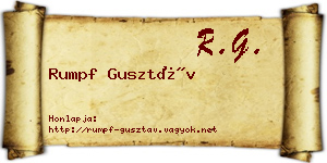 Rumpf Gusztáv névjegykártya