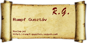 Rumpf Gusztáv névjegykártya